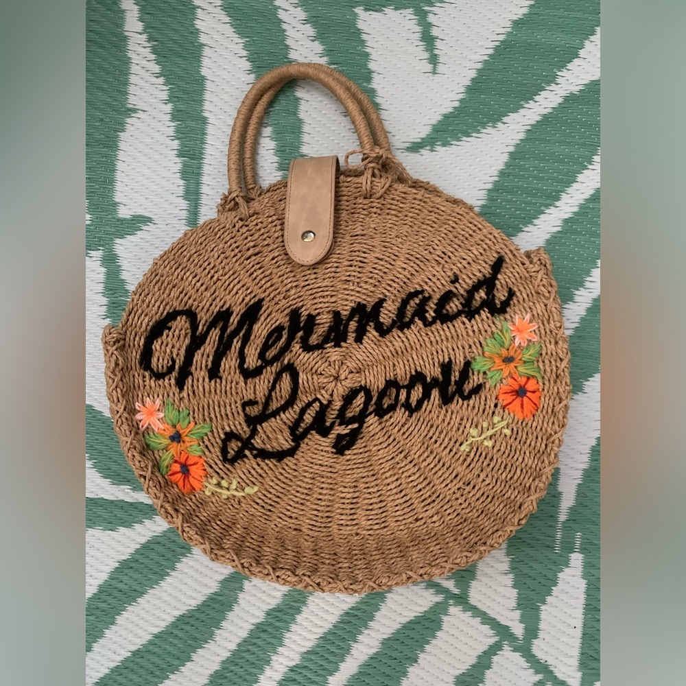 Loungefly Disney Peter Pan Mermaid Lagoon Straw Circle Tote
